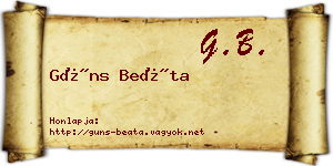 Güns Beáta névjegykártya